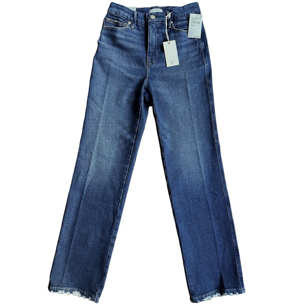 NWT Good American Good Curve Split Pocket Straight Jeans Size 2/26 Retail $145